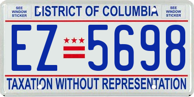 DC license plate EZ5698