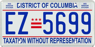 DC license plate EZ5699