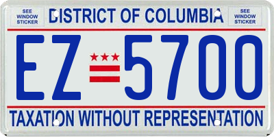 DC license plate EZ5700