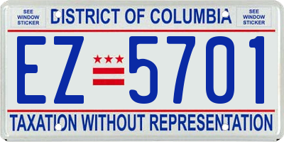 DC license plate EZ5701