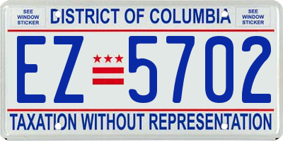 DC license plate EZ5702