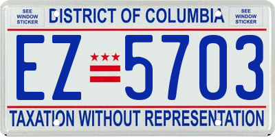 DC license plate EZ5703