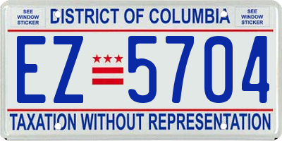 DC license plate EZ5704