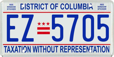 DC license plate EZ5705