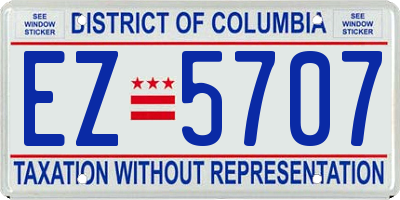 DC license plate EZ5707