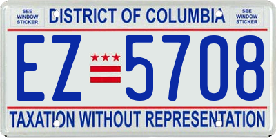 DC license plate EZ5708