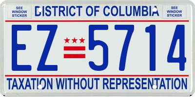 DC license plate EZ5714