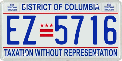 DC license plate EZ5716