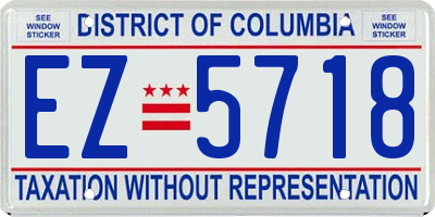 DC license plate EZ5718