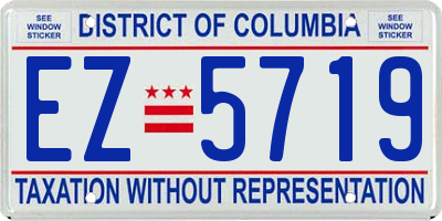 DC license plate EZ5719