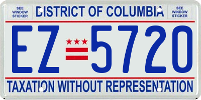 DC license plate EZ5720