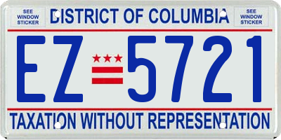 DC license plate EZ5721