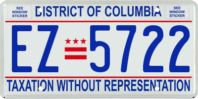 DC license plate EZ5722