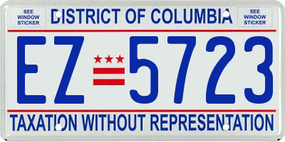 DC license plate EZ5723