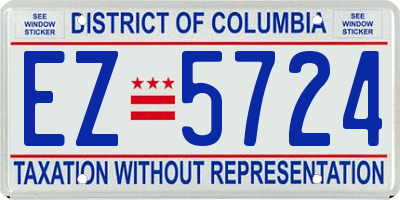 DC license plate EZ5724