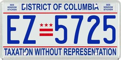 DC license plate EZ5725