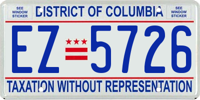 DC license plate EZ5726