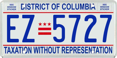 DC license plate EZ5727