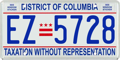 DC license plate EZ5728