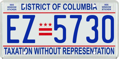 DC license plate EZ5730