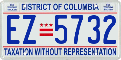 DC license plate EZ5732