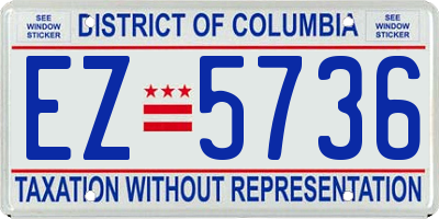 DC license plate EZ5736