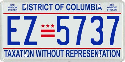 DC license plate EZ5737