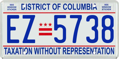 DC license plate EZ5738