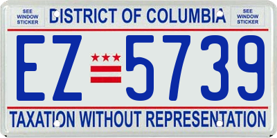 DC license plate EZ5739