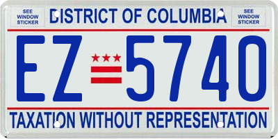 DC license plate EZ5740