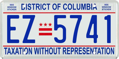 DC license plate EZ5741