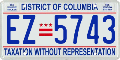 DC license plate EZ5743