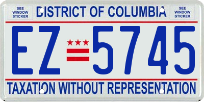 DC license plate EZ5745