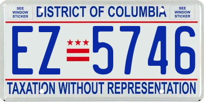 DC license plate EZ5746