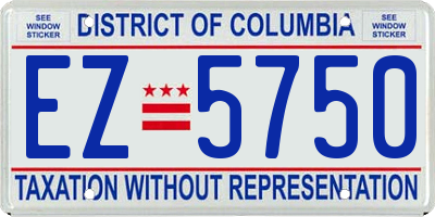 DC license plate EZ5750