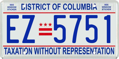 DC license plate EZ5751