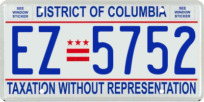 DC license plate EZ5752