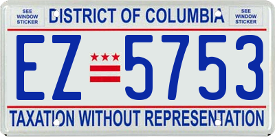 DC license plate EZ5753