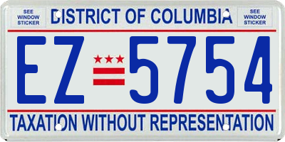 DC license plate EZ5754