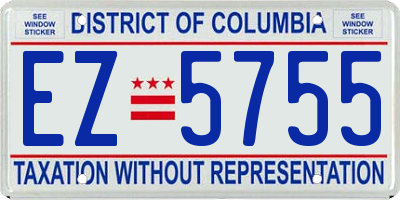 DC license plate EZ5755