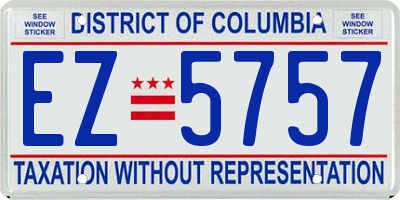 DC license plate EZ5757