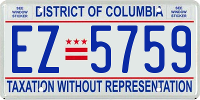 DC license plate EZ5759