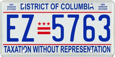 DC license plate EZ5763