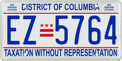 DC license plate EZ5764