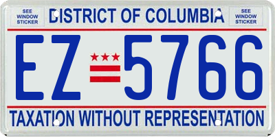 DC license plate EZ5766