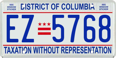 DC license plate EZ5768