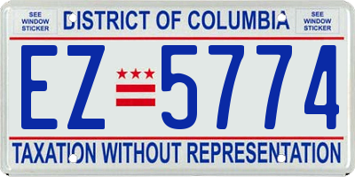 DC license plate EZ5774