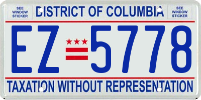 DC license plate EZ5778