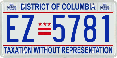 DC license plate EZ5781