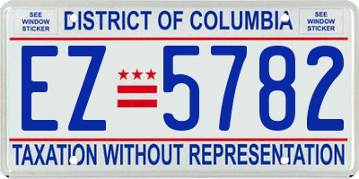 DC license plate EZ5782